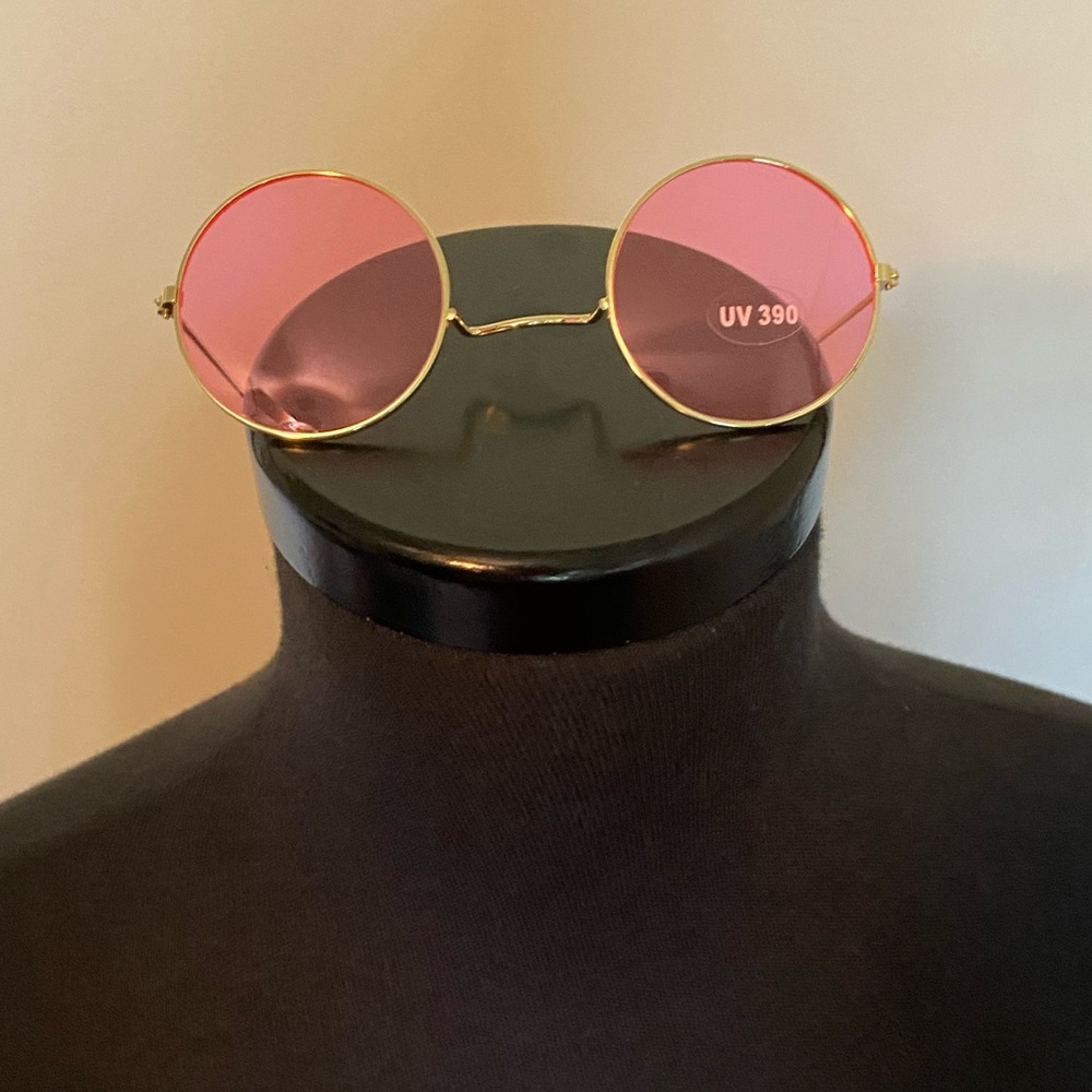 Rose Tinted Circle Sunglasses